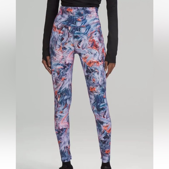 lululemon athletica Pants - NWT lululemon Fast Free HR Tight Leggings raw hem Size 6 multi colors high waist